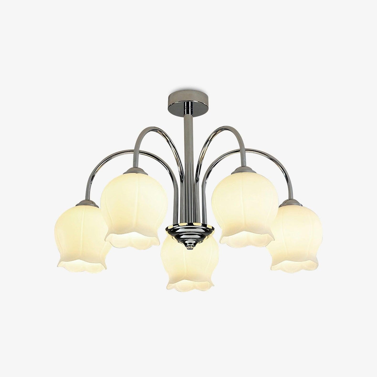 Floral Etched Glass Chandelier