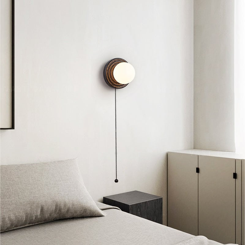 Lunara Black Travertine Globe Wall Sconce