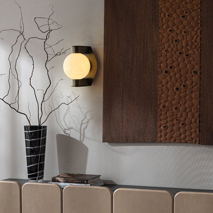 Alabaster Orb Wall Sconce