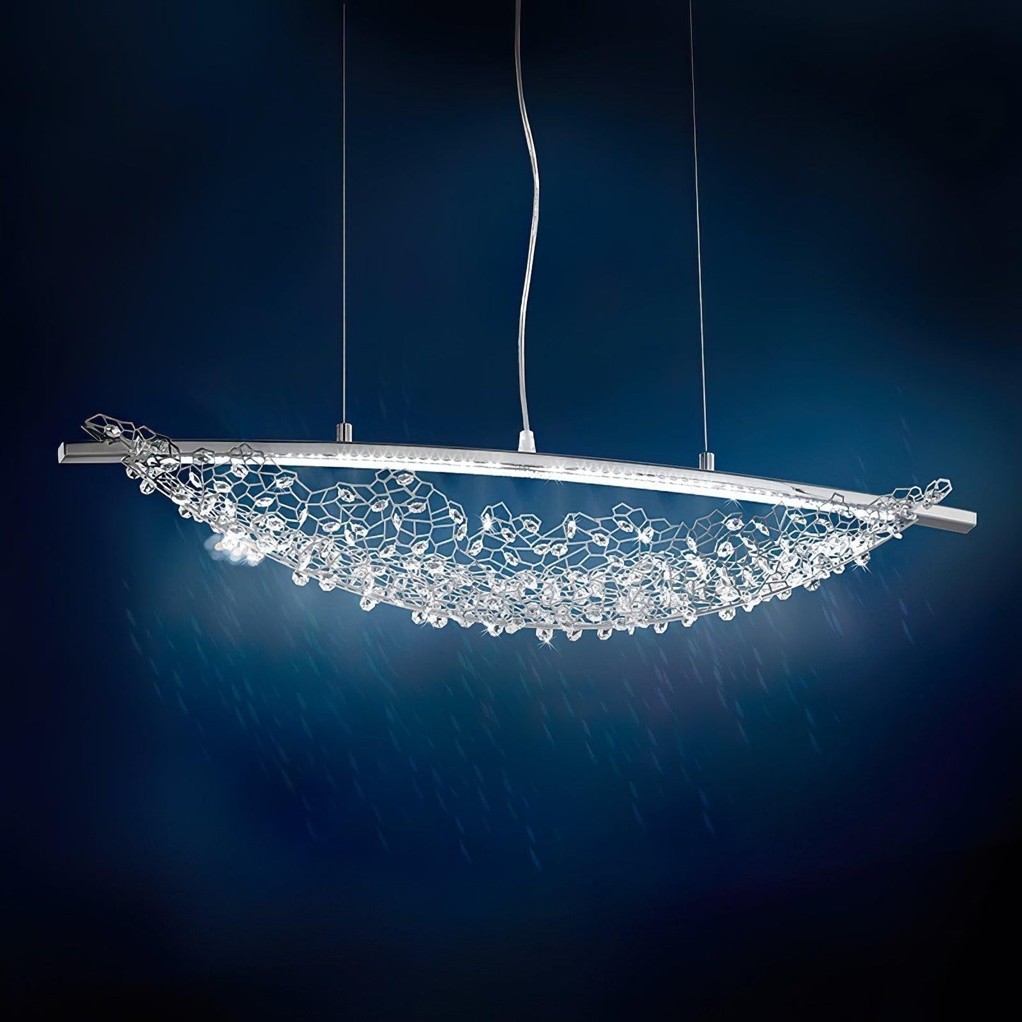 Amaca Crystal Net LED Linear Pendant