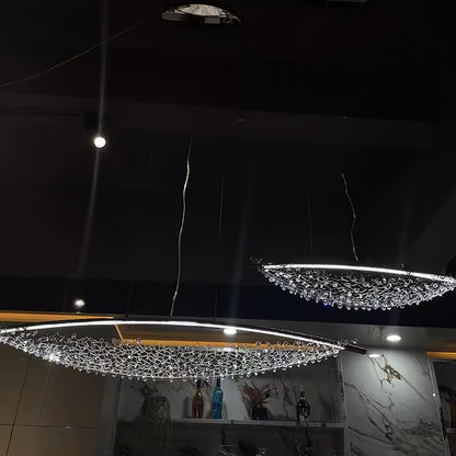 Amaca Crystal Net LED Linear Pendant