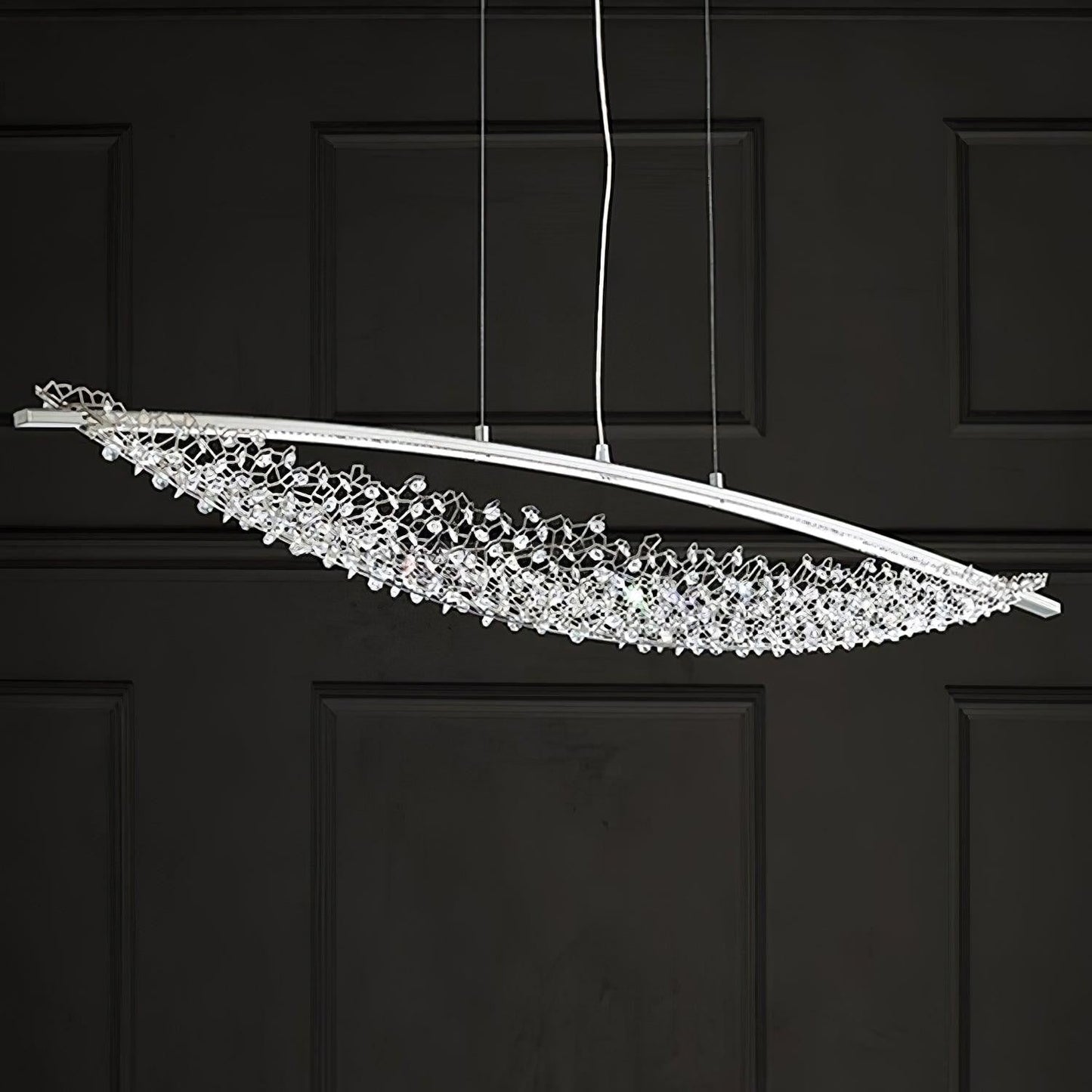 Amaca Crystal Net LED Linear Pendant