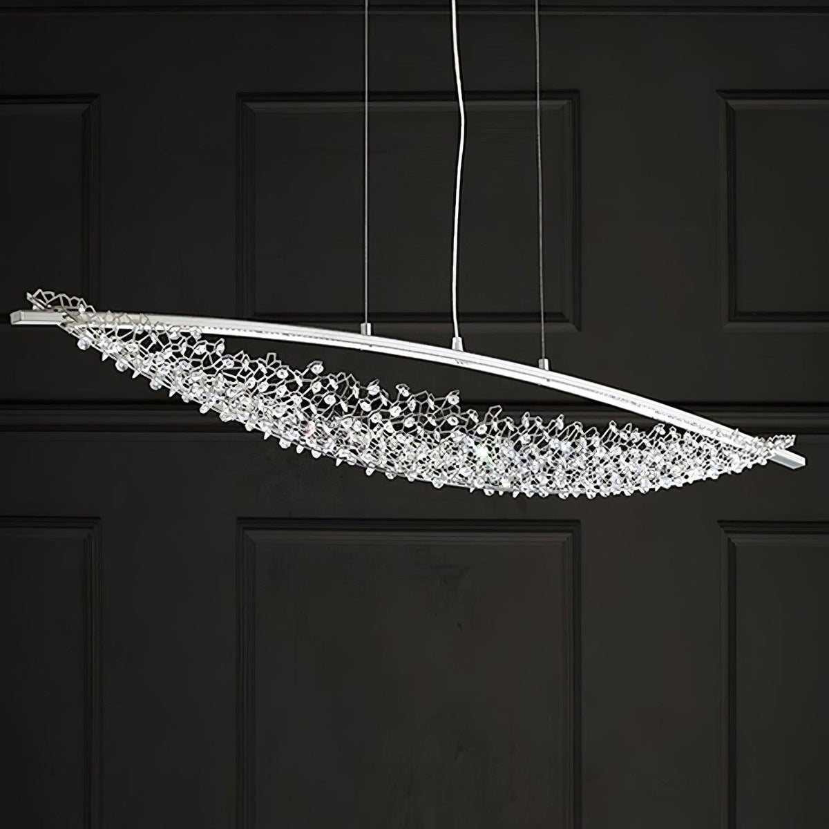 Amaca Crystal Net LED Linear Pendant