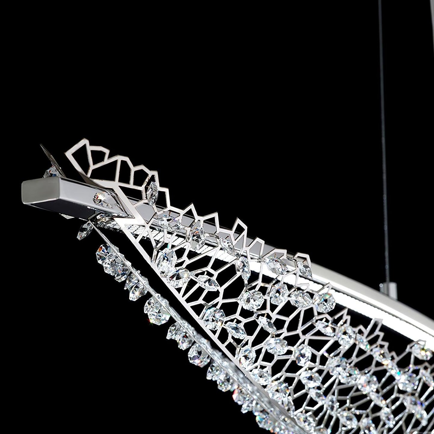 Amaca Crystal Net LED Linear Pendant