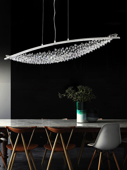 Amaca Crystal Net LED Linear Pendant