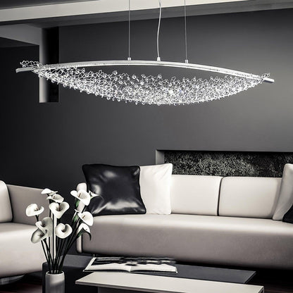 Amaca Crystal Net LED Linear Pendant