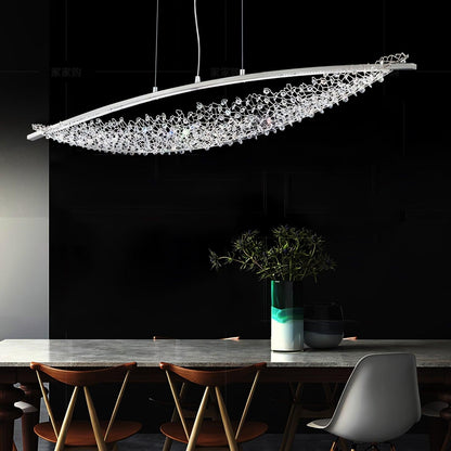 Amaca Crystal Net LED Linear Pendant
