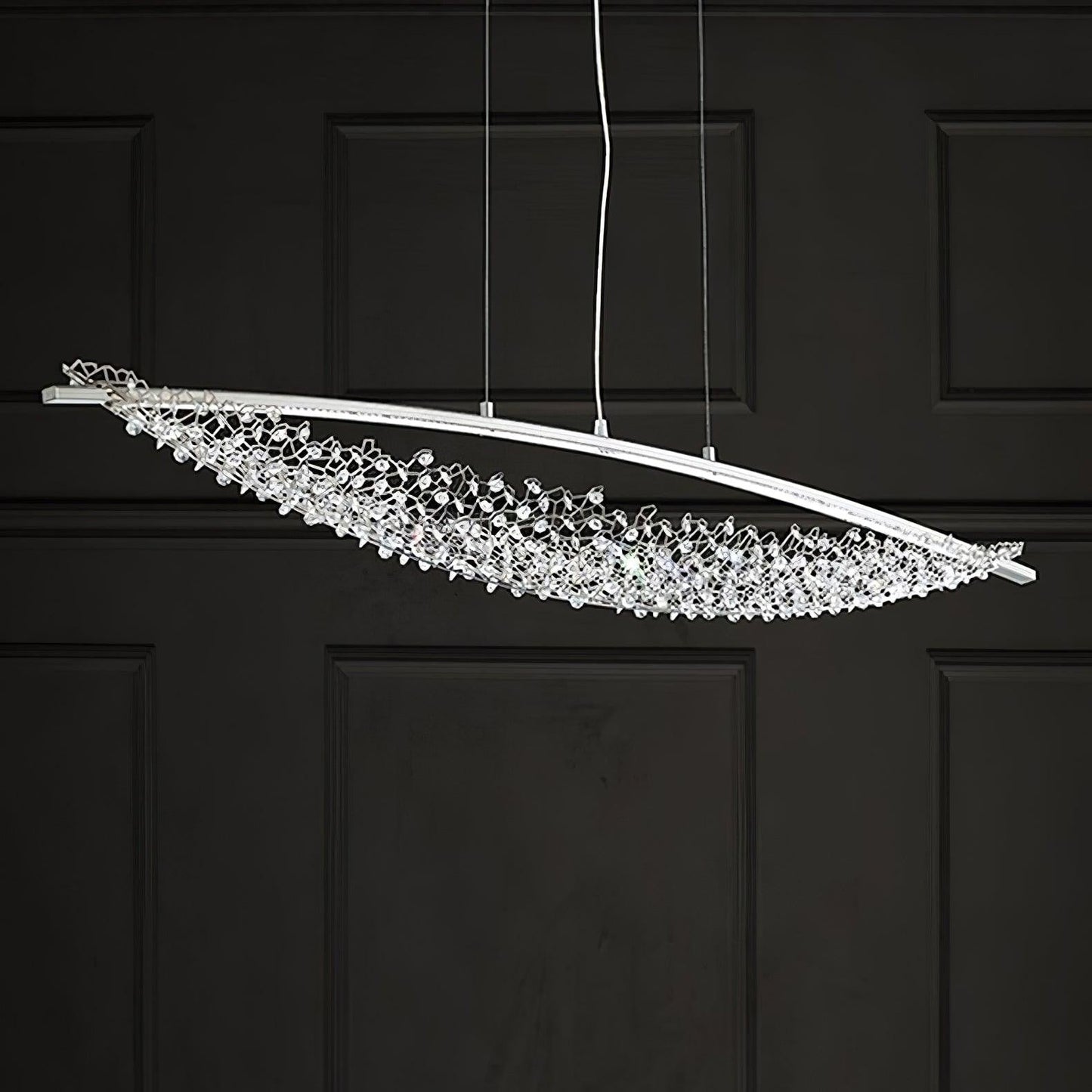 Amaca Crystal Net LED Linear Pendant