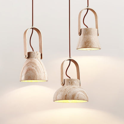 Aveline Natural Travertine Pendant Light