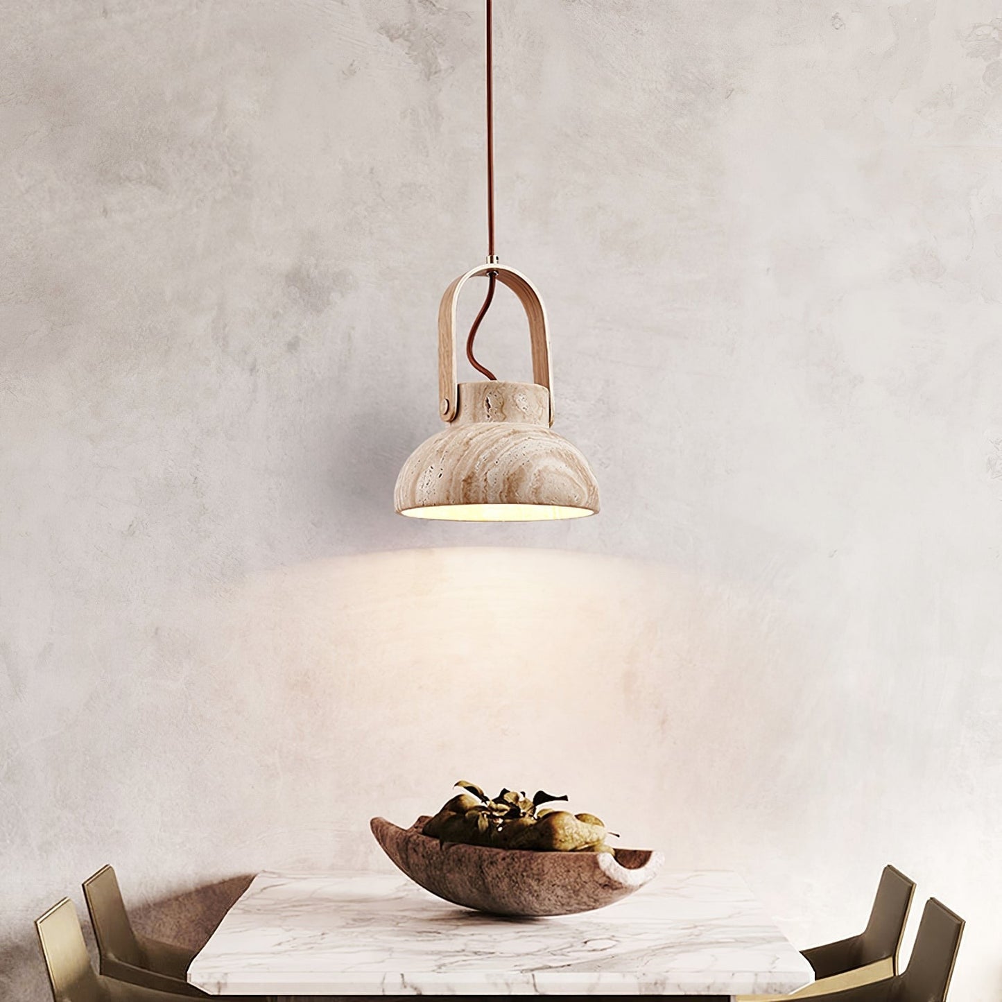 Aveline Natural Travertine Pendant Light