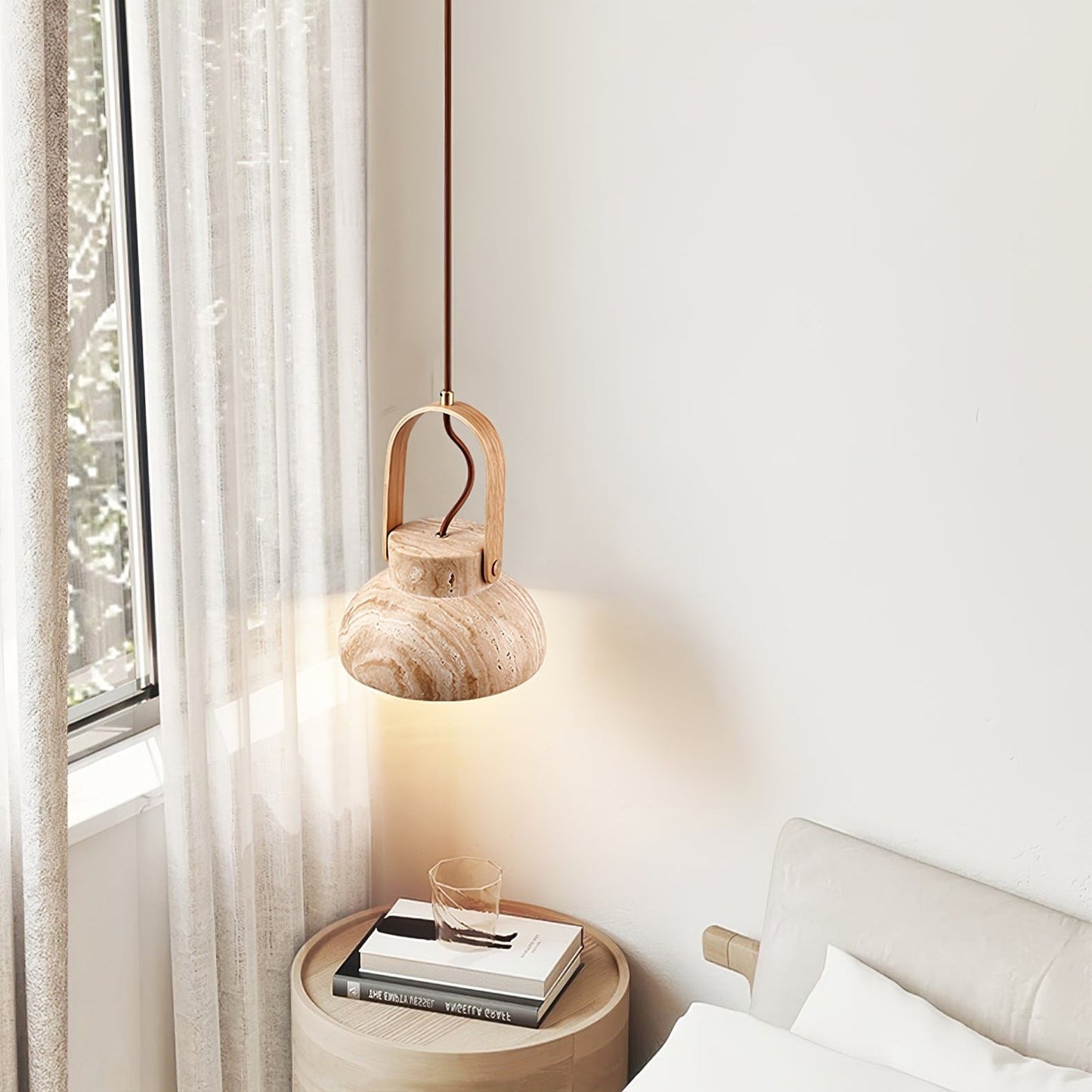 Aveline Natural Travertine Pendant Light