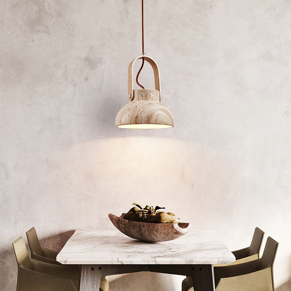 Aveline Natural Travertine Pendant Light