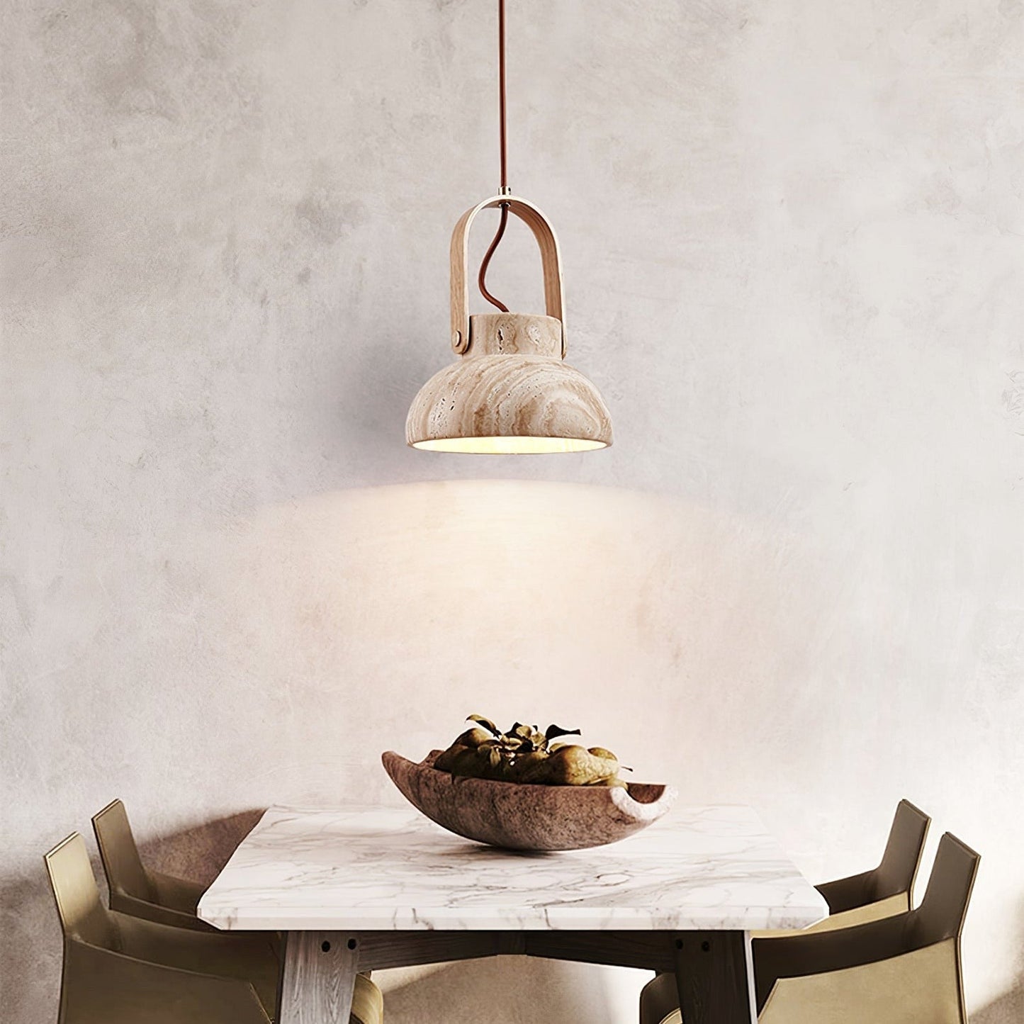 Aveline Natural Travertine Pendant Light