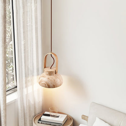 Aveline Natural Travertine Pendant Light