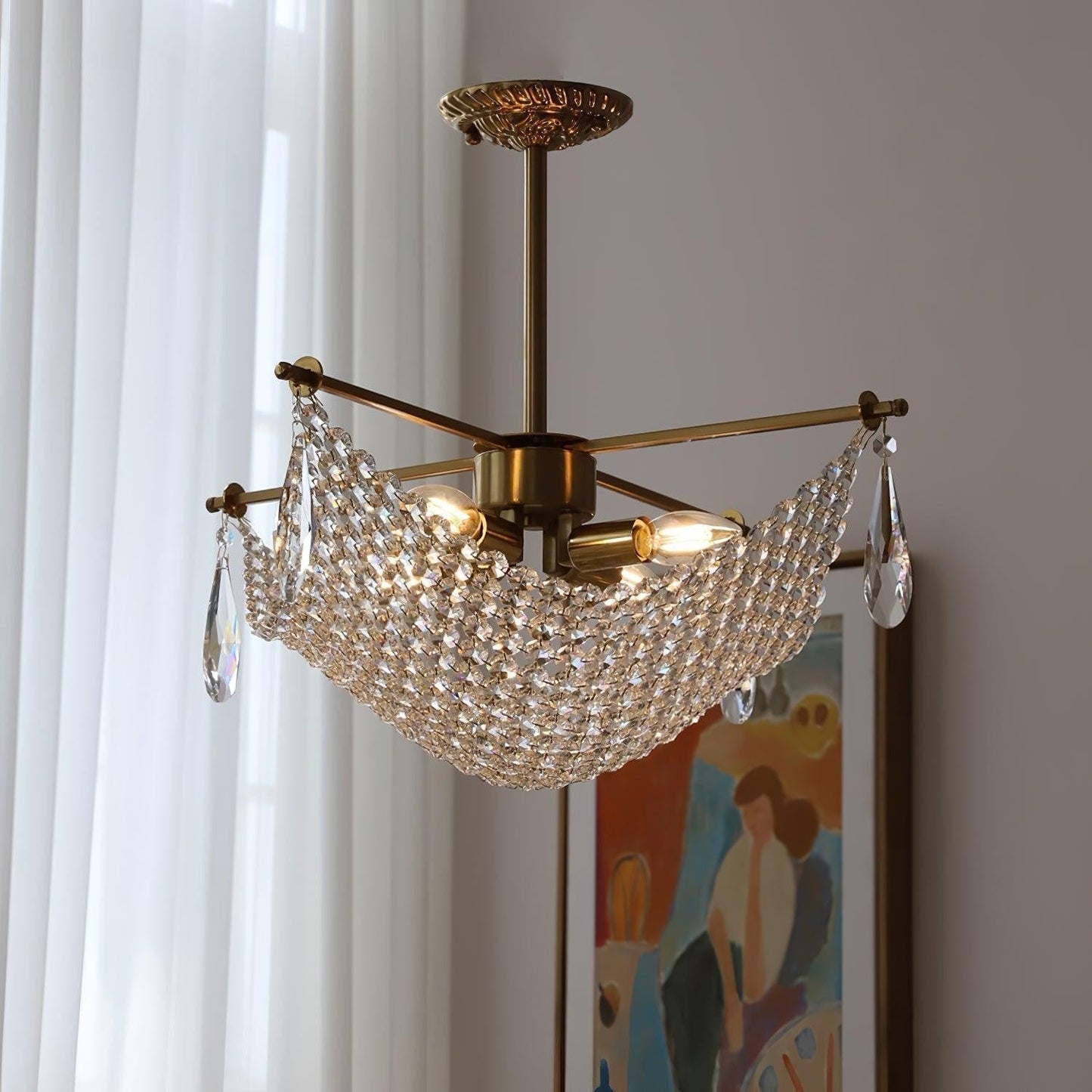 Corona Crystal Crown Chandelier