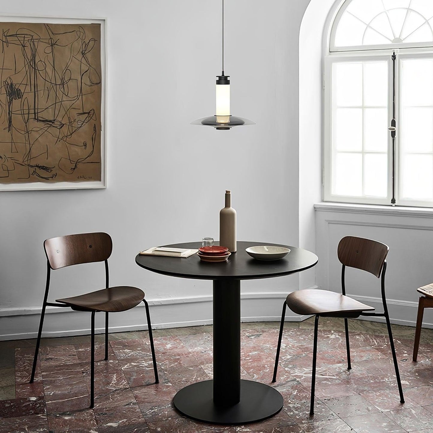Float Frosted Glass Disc Pendant Lamp