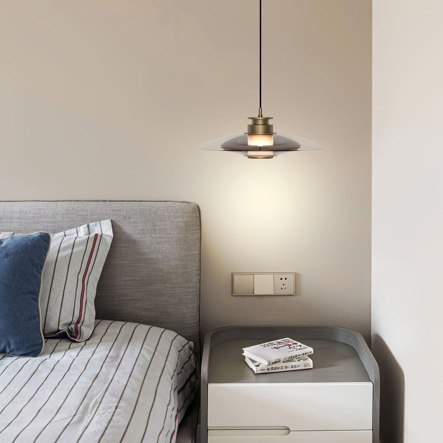 Float Frosted Glass Disc Pendant Lamp