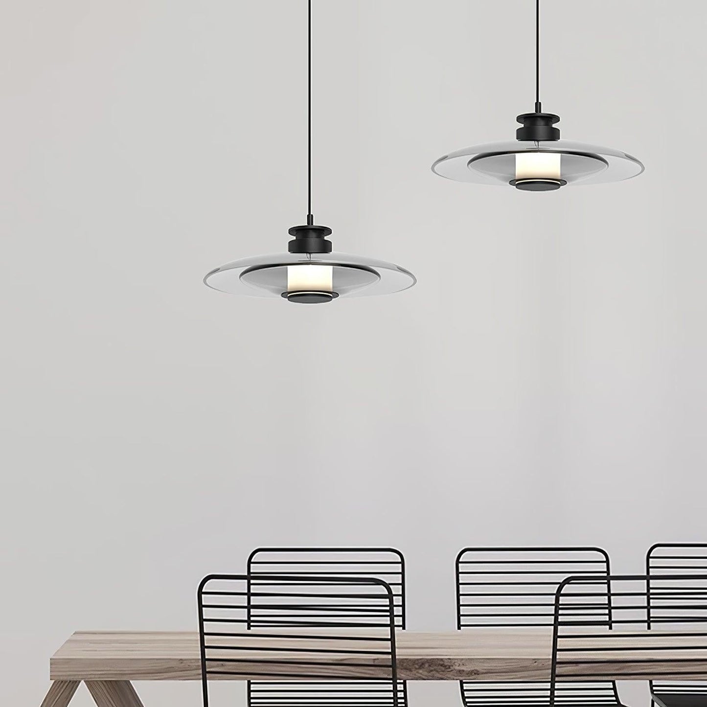 Float Frosted Glass Disc Pendant Lamp