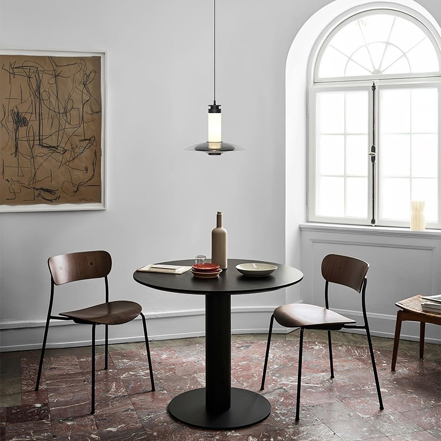 Float Frosted Glass Disc Pendant Lamp