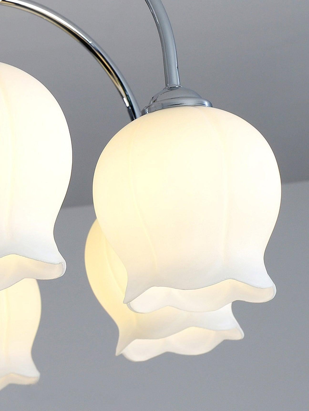 Floral Etched Glass Chandelier