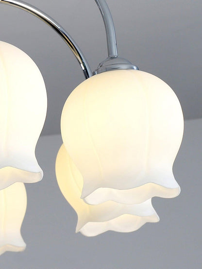Floral Etched Glass Chandelier