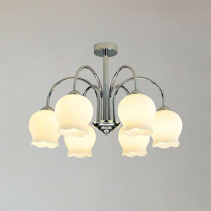 Floral Etched Glass Chandelier