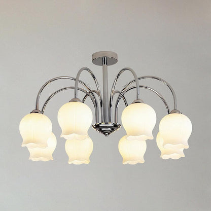 Floral Etched Glass Chandelier