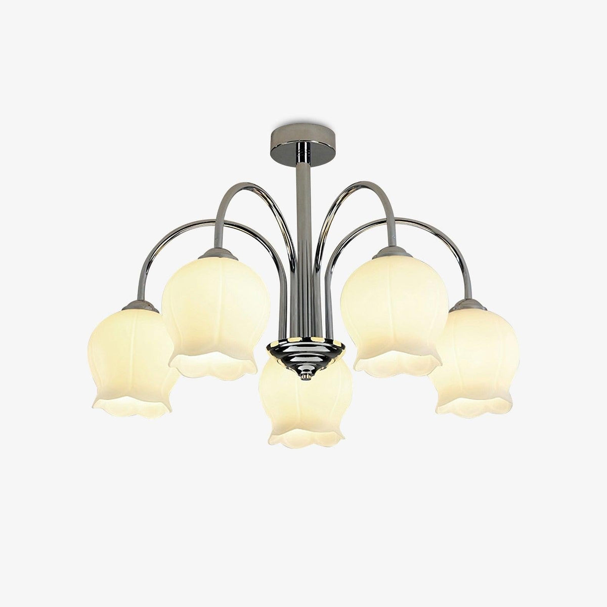 Floral Etched Glass Chandelier