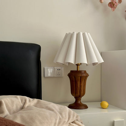 Florence Tulip Carved Wood Table Lamp