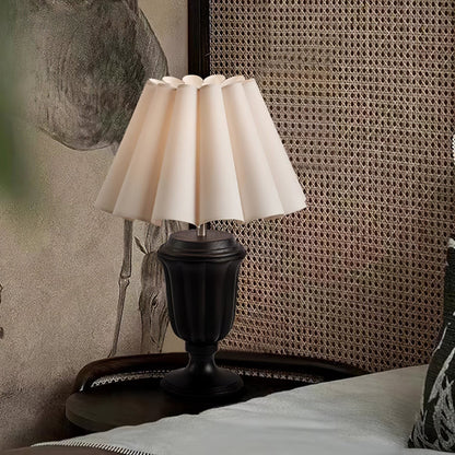 Florence Tulip Carved Wood Table Lamp