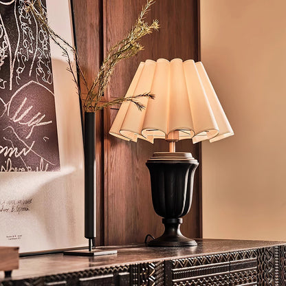 Florence Tulip Carved Wood Table Lamp