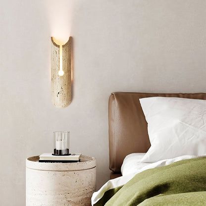 Lumen Crest Travertine Wall Sconce