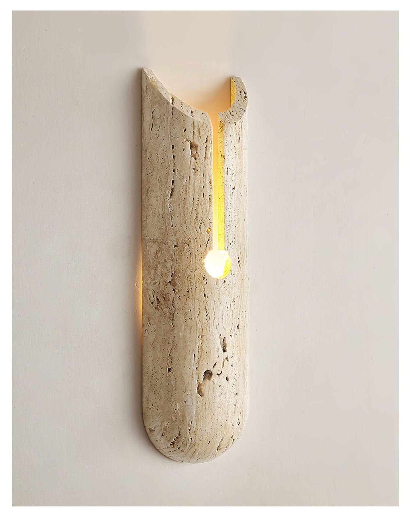 Lumen Crest Travertine Wall Sconce