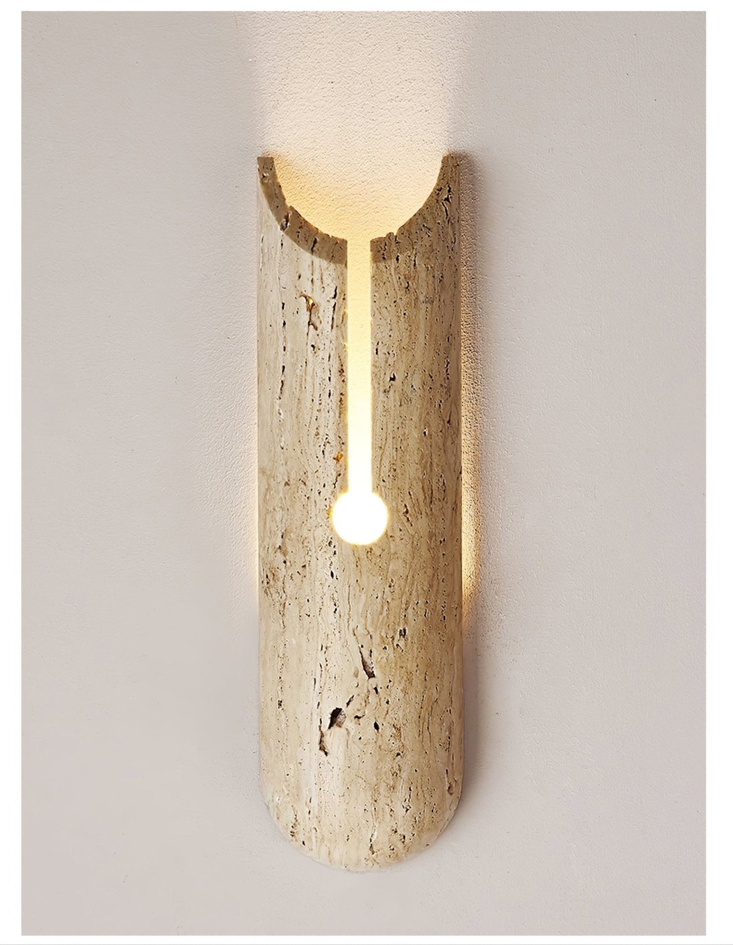 Lumen Crest Travertine Wall Sconce