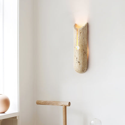 Lumen Crest Travertine Wall Sconce
