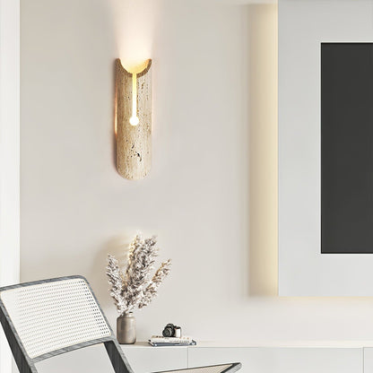 Lumen Crest Travertine Wall Sconce