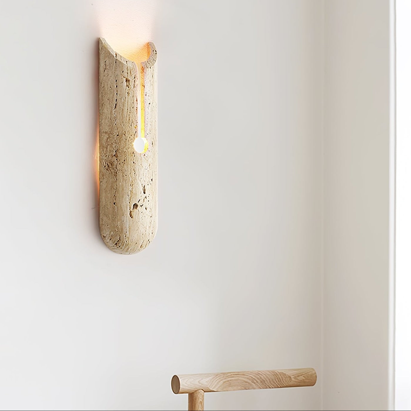 Lumen Crest Travertine Wall Sconce