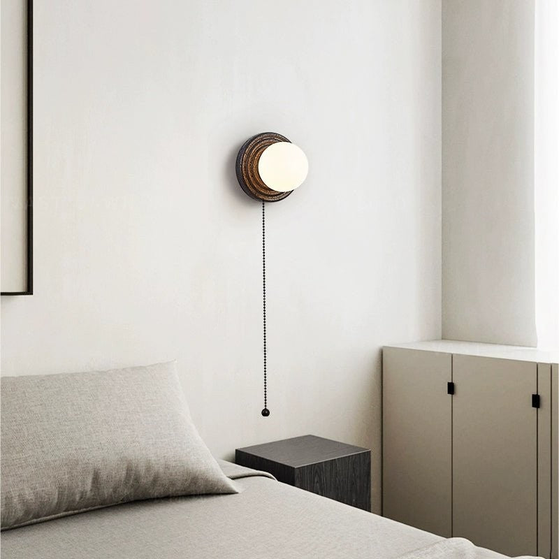 Lunara Black Travertine Globe Wall Sconce