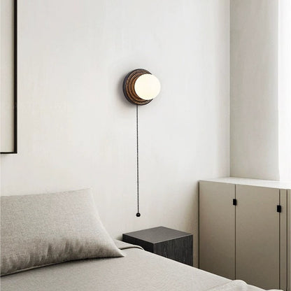 Lunara Black Travertine Globe Wall Sconce