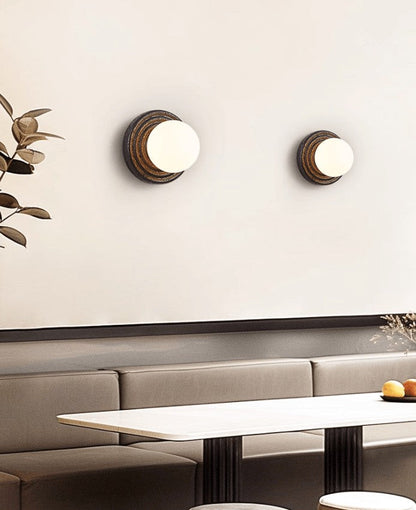 Lunara Black Travertine Globe Wall Sconce