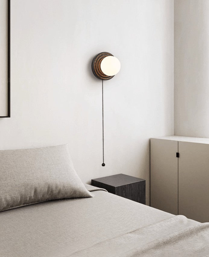 Lunara Black Travertine Globe Wall Sconce