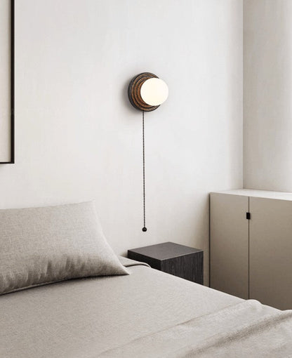 Lunara Black Travertine Globe Wall Sconce