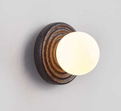 Lunara Black Travertine Globe Wall Sconce
