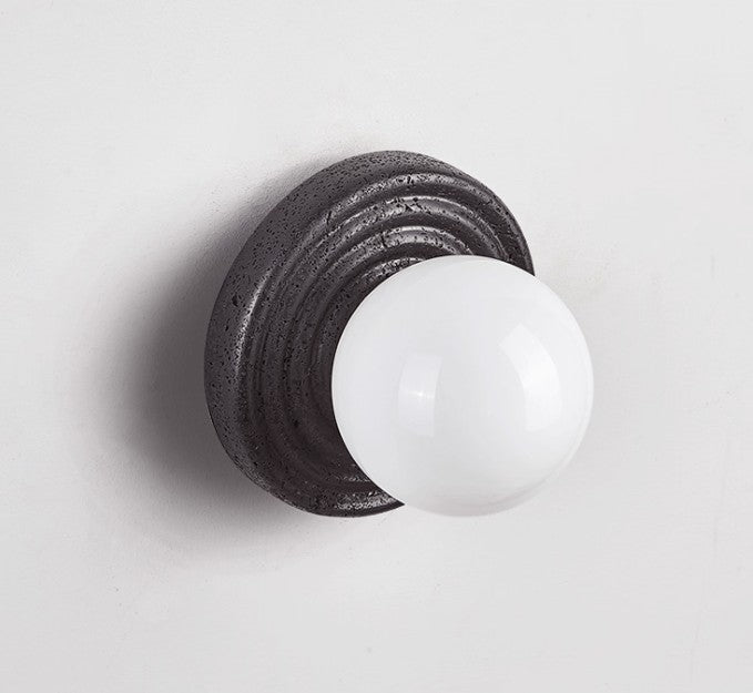 Lunara Black Travertine Globe Wall Sconce