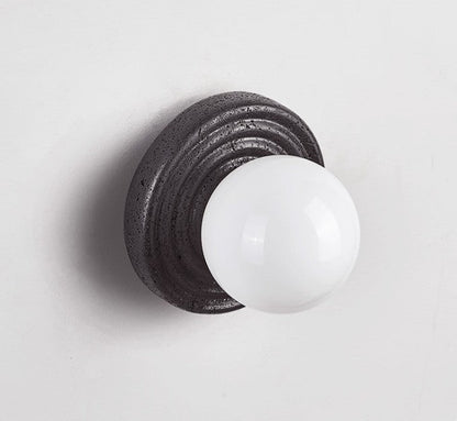 Lunara Black Travertine Globe Wall Sconce
