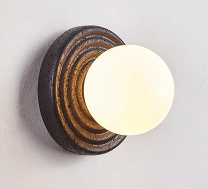 Lunara Black Travertine Globe Wall Sconce