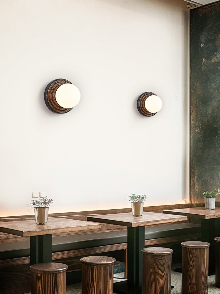Lunara Black Travertine Globe Wall Sconce