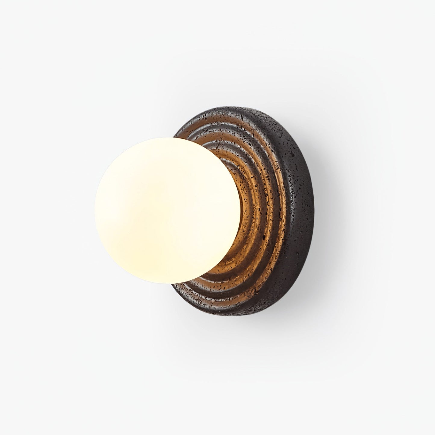 Lunara Black Travertine Globe Wall Sconce