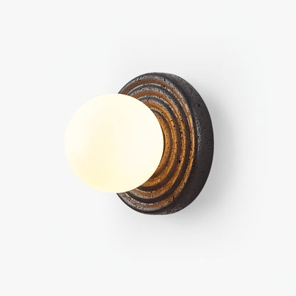 Lunara Black Travertine Globe Wall Sconce