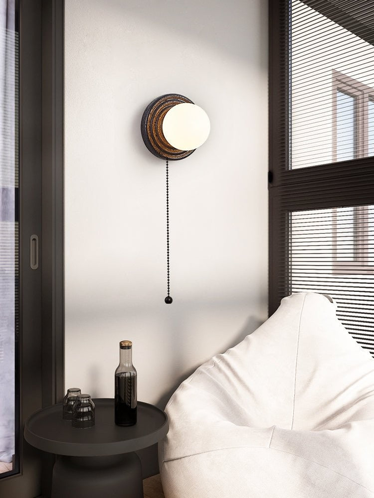 Lunara Black Travertine Globe Wall Sconce